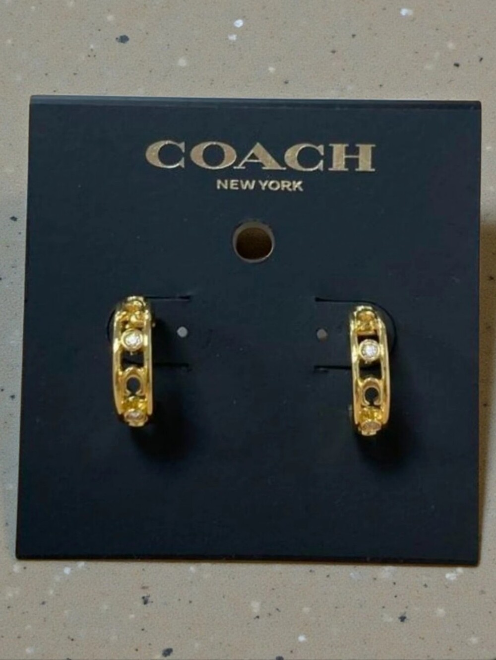 Coach Signature C Open Hoop Earrings - Picture 2 of 4